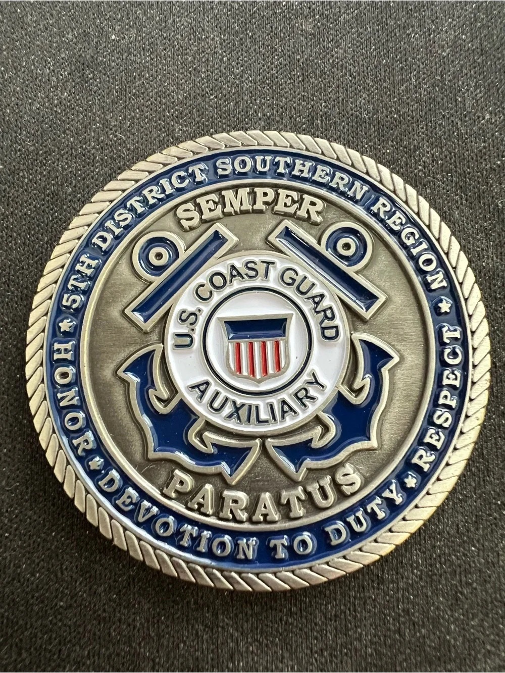 U.S. Coast Guard Auxiliary Red, White & Blue Commemorative Challenge Coin - 2016